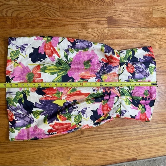 J. CREW 100% Silk Ella Garden Floral Sheath Lined Strapless Mini Dress Women's 4 - Picture 14 of 16